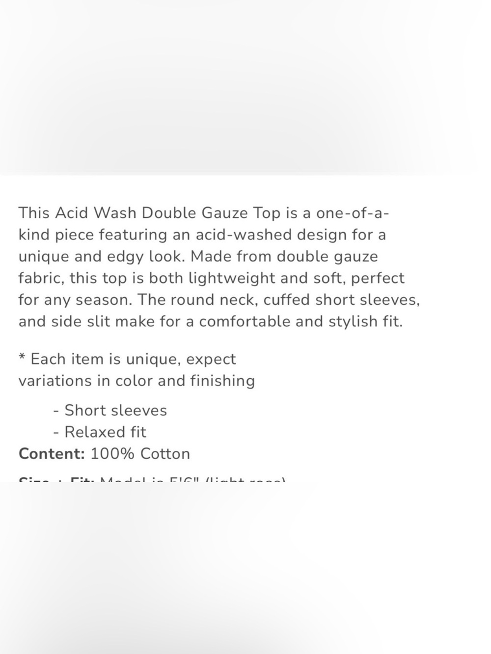 NWT Zenana Women’s Ashton Acid Wash Ash Black Double Gauze Top Shirt - Size L - Picture 11 of 13